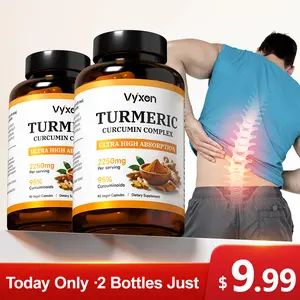 Turmeric Curcumin 2,250mg | 95% Curcuminoids with Black Pepper for Ultimate Absorption, Joint and Immune Health Support, No Filler, No GMO - 180 Vegetarian Capsules,vitamin